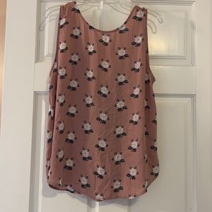 Floral bow back tank